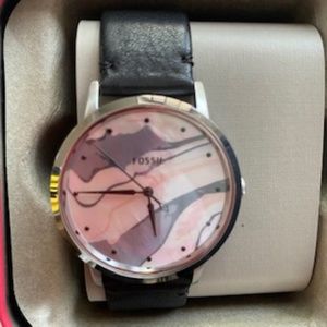 Fossil Women's ES4211 Muse Black Leather Watch